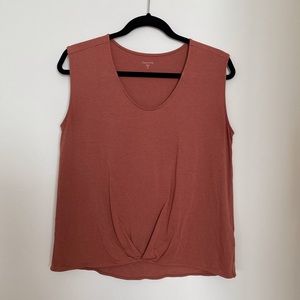 Garnet Hill sleeveless top with front gathering